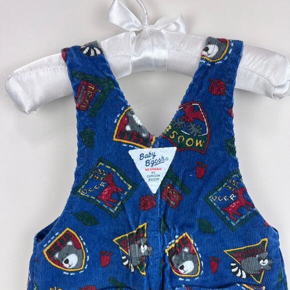 Vintage OshKosh B'gosh Blue Fall Forest Overalls 6-9 Months USA - Picture 6 of 7
